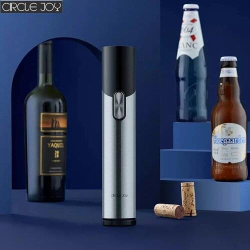 Circle Joy Two-in-one Corkscrew Opener Chargable Stainless Steel Food Grade Material Erelectric Opener For Wine Beer with LED
