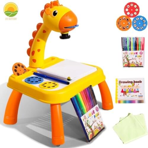 Kids Projection Drawing Tablet Montessori Children Book Сoloring Pen Tools Set Baby Learning Educational Toy For Girl Gifts