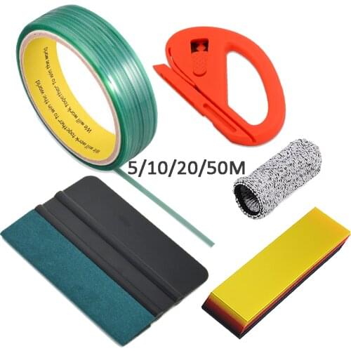 EHDIS Vinyl Film Wrap Cut Knifeless Tape Carbon Fiber Sticker Tinting Rubber Squeegee Scraper Car Decal Safety Cutter Tools Kit