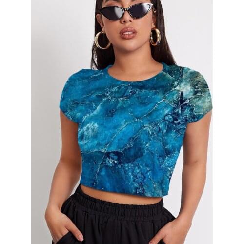 3d Tshirt Dark Blue T-shirt Women Abstract T-shirts 3d Psychedelic Funny T shirts Harajuku Tshirts Casual Womens Clothing