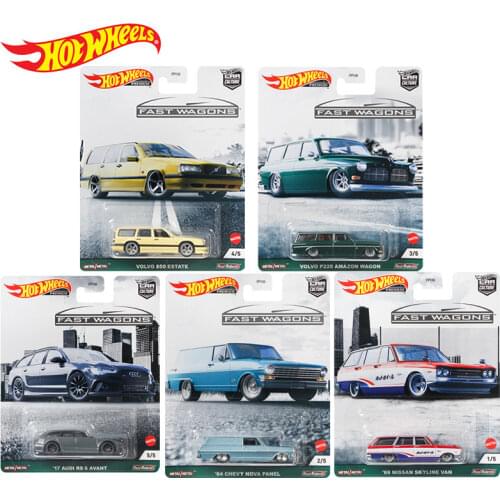 Hotwheels Car culture FPY86 Crock set Volv 850 aodi RS6 Nissan Skyline Wagon toys for Childen Collect gifts