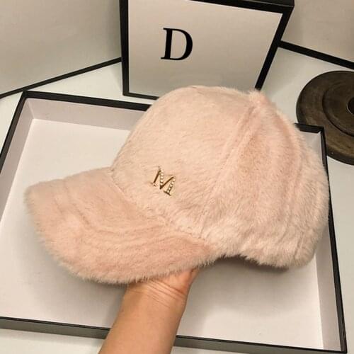 HT119 2021 New Fashion Lady Mohair Winter Hat Women Beanie Warm Berets womens Baseball Cap Wool Visor Bonnet Soft