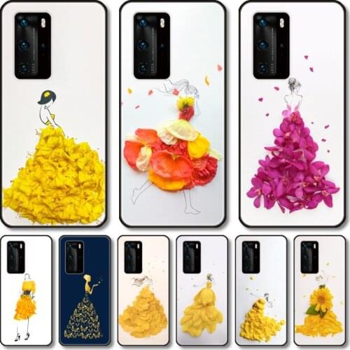 Ideal flowers girl Phone Case For Huawei P 40 30 20 10 9 Smart 2019 Lite E Pro Plus black cell shell