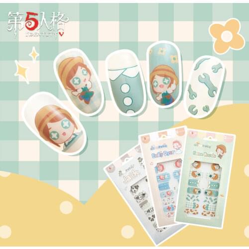Game Identity V Emily Dyer Eli Clark Seer Aesop Carl Jack Joseph Cosplay Nail Stickers Patch Girls Cute Birthday Xmas Prop Gift