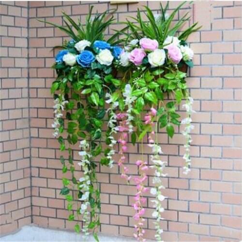 Artificial Flowers Hanger Home Garden Decor With Basket Fake Flower Bouquet