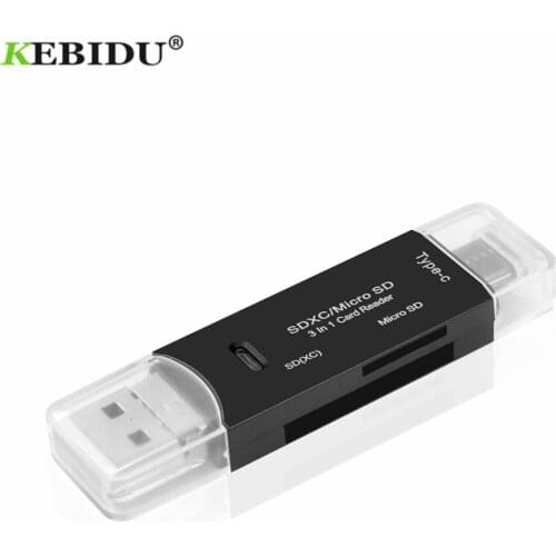 KEBIDU USB 3.0 Type C OTG Cardreader to SD Micro SD TF Adapter High Speed for laptop Accessories Smart Memory SD Card Reader