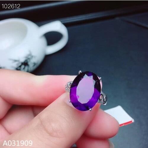 KJJEAXCMY boutique jewelry 925 sterling silver inlaid Amethyst gemstone beautiful ring luxurious fashion