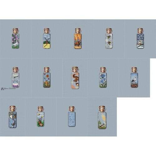 Wishing bottle Counted Cross Stitch Kits Needlework Embroidery Crafts 14ct Unprinted Aida DIY Arts Handmade Home Decor