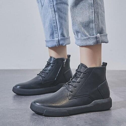 Nice Winter Warm Shoes With Fur Platform Ankle Boots Woman Winter Nice Female Quality High Top Ankle Boots Botas Mujer Black