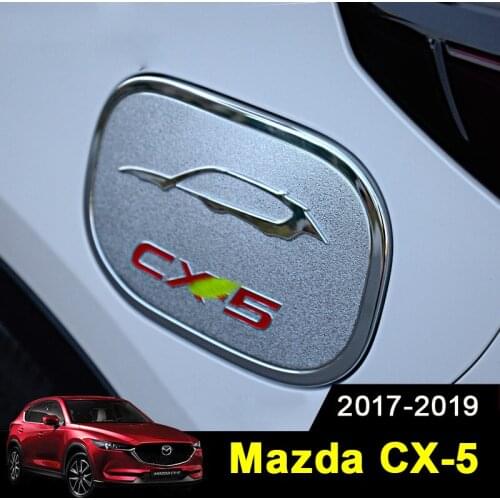 ABS Chrome Exterior Car Oil Fuel Tank Gas Cap Cover Trim Sticker For MAZDA CX-5 CX5 CX 5 2017 2018 2019 Car-styling