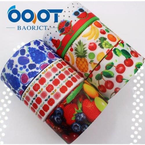 OOOT BAORJCT 175043 25mm 10yard fruits Ribbons Thermal transfer Printed grosgrain Wedding Accessories DIY handmade material