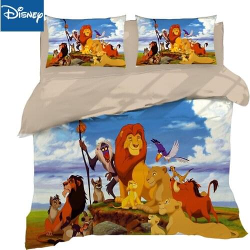 Lion king bedding set for children home decor queen size comforter covers twin bed spread 3/4pcs cartoon free shipping promotion