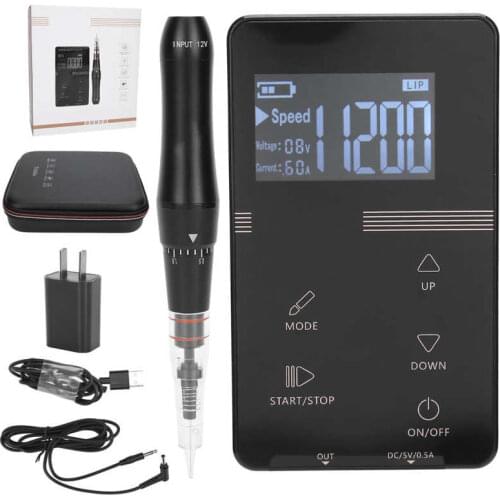Microblading Tattoo Machine Pen Embroidery Eyebrow Eyeliner Lip Permanent Makeup Machine Liner Shader Kit US Plug 100-240V