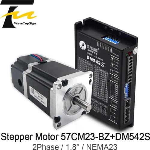Leadshine 2 Phase NEMA23 Brake motor 57CM23-BZ 2.1N.M+ Driver DM542S Input Voltage VDC20-50V