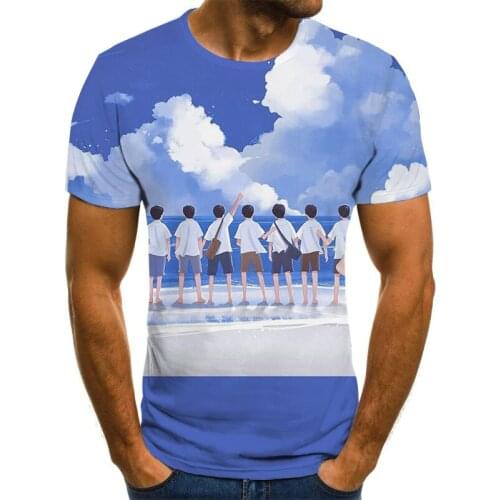 Mens 3D printed T-shirt personalized landscape pattern 3D T-shirt short sleeve casual T-shirt 2021 new summer fashion T-shirt