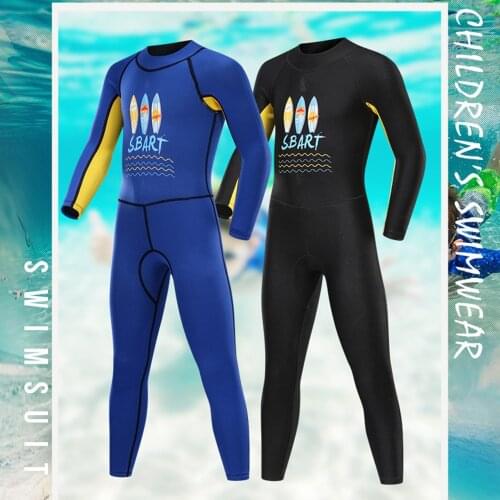 Neoprene Long Sleeves Wetsuits Diving Suits for Boys/Girls Children Rash Guards One Pieces Surfing Swim Snorkel child One Pieces