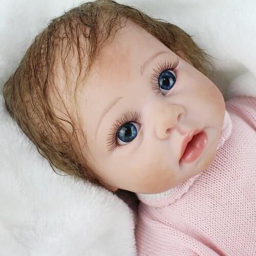 NPK Reborn Baby silicone dolls Cute Girl Soft body 22 inch bebes reborn realista bonecas Gift For Kids Playmates toys