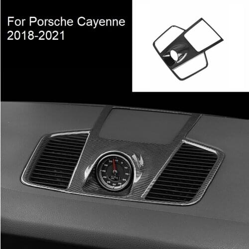 Fit For Porsche Cayenne 2018-2021 Dry Carbon Fiber Dashboard Air Outlet Vent Frame Trim Refit Accessories