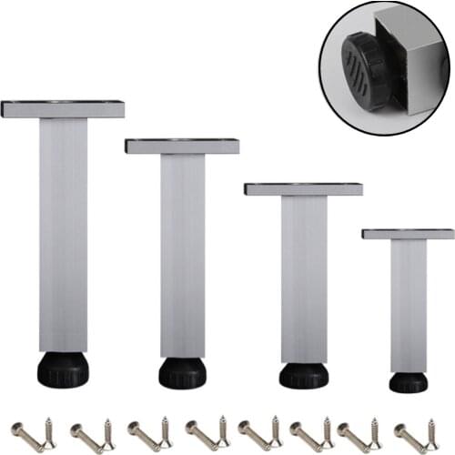 4Pack Adjustable Furniture Legs Feet Aluminum Replacement For TV Stands Cabinet Sofa Beds Tea Table Leg With Screws 60-400mm