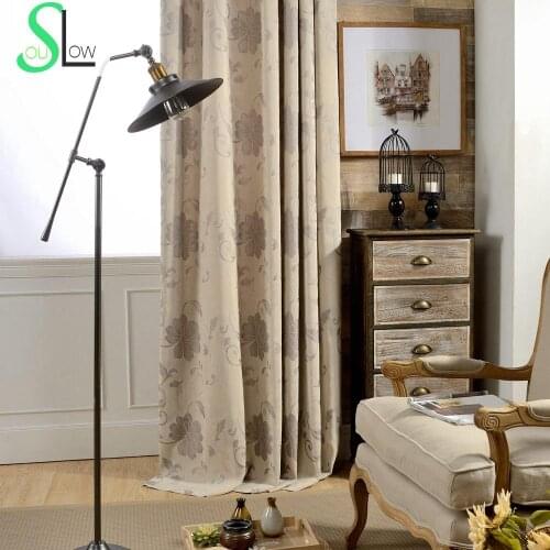 Luxury Jacquard Curtains Linen Cotton Floral Quality Curtain Cortina Para Sala De Estar Rideaux Gordijnen Gardinen CL-108