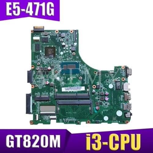 SAMXINNO For Acer aspire E5-471 E5-471G V3-472P Laotop Mainboard DA0ZQ0MB6E0 Motherboard with i3-CPU GT820M