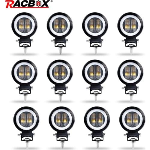 3inch led work Light Bar 7D lens Red Blue Angle Eyes spotlight Round 12V 24V beam Headlight for UAZ 4x4 4WD ATV SUV UTV Off Road