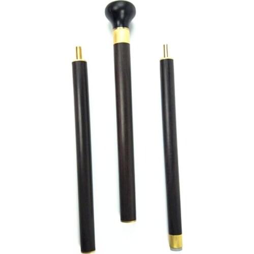 BRASS PURE COPPER BRASS GRANDPA GOOD LUCKY CHINESE BLACK CANE WOOD CIVILIZATION CANE WALKING STICK CRUTCH COLLECTIBLE OLD