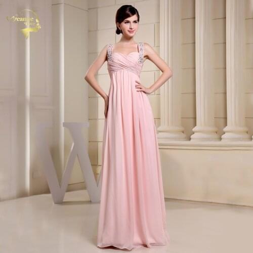 Robe de soiree Pink Bridesmaid Dresses A Line Sweetheart Graduation Dress Women Long Dresses For Wedding Prom Gown Real Price
