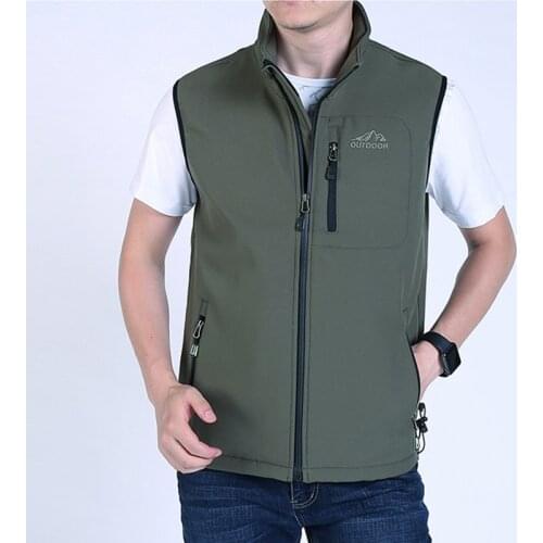 Outdoor Vest Jacket for Mens Spring Winter Casual Fleece Softshell Waistcoat Hiking Fishing Climbing Military Chaleco Coat 4XL