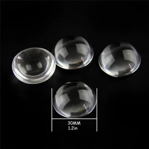 1.2 Inch 10pcs Clear Crystal Transparent Flatback Glass Half Sphere Ball Cabochon Free Shipping