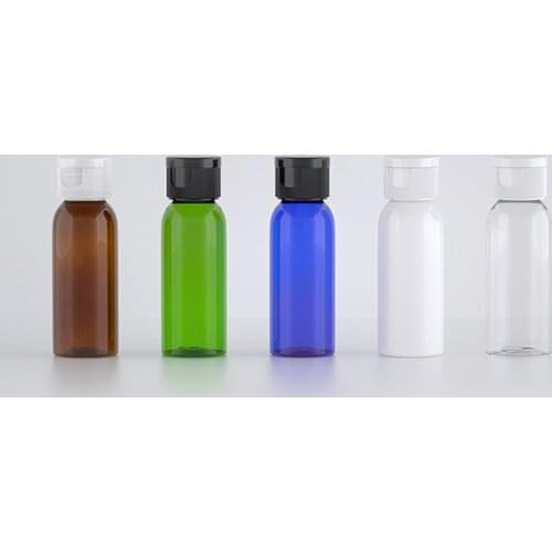 100pcs 30ml Empty Travel Plastic Bottle Flip Screw Cap,30CC Small Cosmetic Container Bottles Sample Cosmetic Packaging