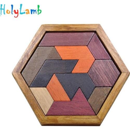 11.11 Wooden Tangram Kids Puzzles Wooden Toys Tangram Jigsaw Board Wood Geometric Shape Puzzle Children Educational Toys Gift