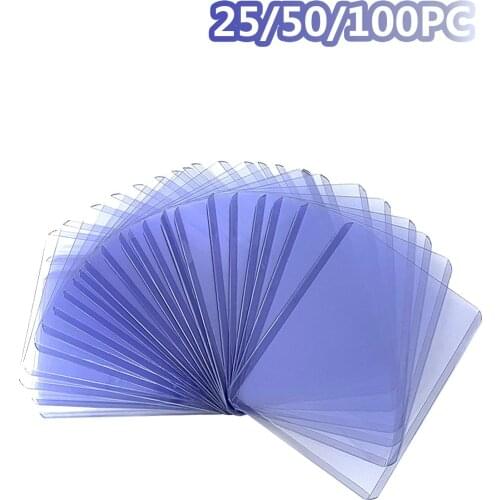 25/100 Pcs/pack Collection Card Film Double-Sided Card Case Outdoor Game Transparent Game Card Protection Card Case Cover#g3