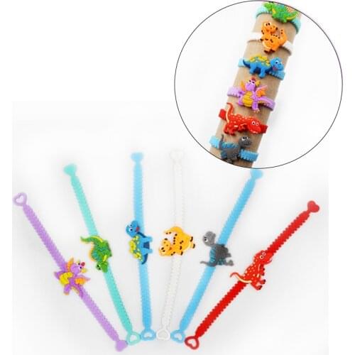 6PCS Dinosaur Party Rubber PVC Bangle Bracelet Baby Shower Decorations Kids Gifts Birthday Party Children Jungle Theme Supplies