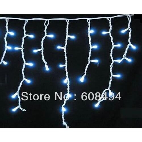 96 LED Icicle Christmas Holiday Light Wedding Party garden Xmas Decoration 9.4ft Clear Bulb Snowing curtain light with tail plug