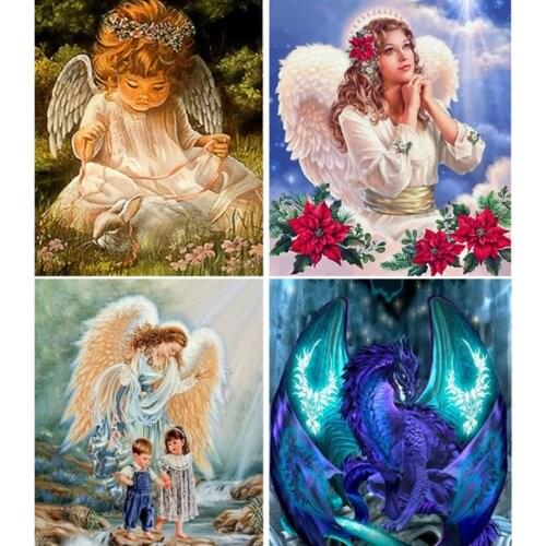 DIY 5D Diamond Painting Cartoon Angel Diamond Embroidery Full Drill Cross Stitch Kits Mosaic Home Decor Art Gift