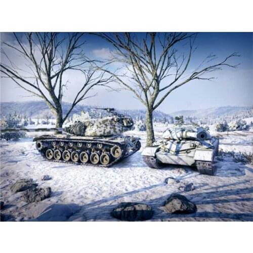 Diy Diamond Painting Tank Snow Still Life Diamond Round Diamond Decoration Customizable Wall Art Decoration Frameless Style