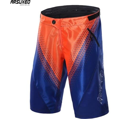 ARSUXEO Mens Upgrade Cycling Shorts Loose Fit Mountain Bike Shorts Downhill Bicycle Short Pants MTB Shorts With Mesh Liner 1906
