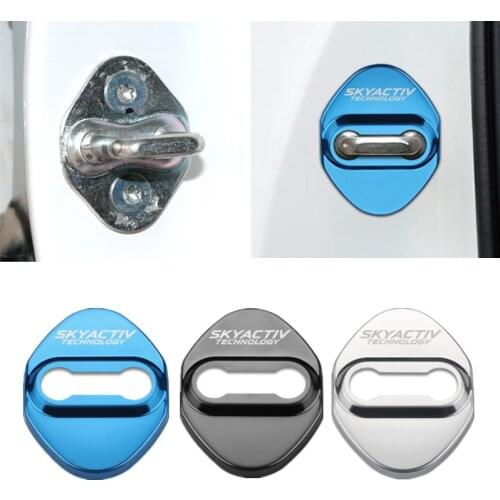Car-Styling 4pcs car door lock cover Auto Emblems For Mazda 2 3 6 Demio CX3 CX-5 CX5 CX 5 CX7 CX9 MX5 Axela ATENZA Accessories