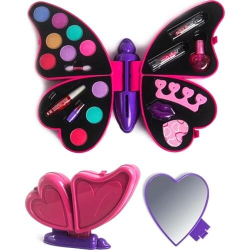 Childrens Cosmetics Makeup Toy Set Eyeshadow Lipstick Brush Kit Children Girl Princess Makeup Set Pretend Play Education Toy