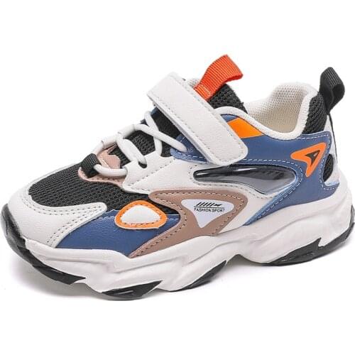 Children Sneakers Girls Breathable Mesh Anti-Slippery Hook Loop Casual Sport Shoes Boy Running Active Fashion Eva Soft Sole 2021