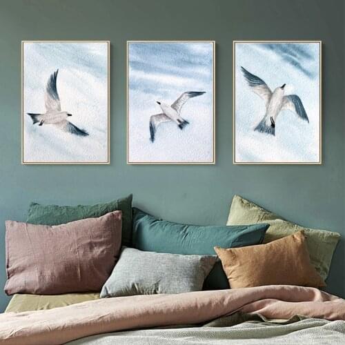 Nordic Minimalist Poster White Peace Dove Print Canvas Paintings and Prints Decorating Living Room and Bedroom Mural Pictures