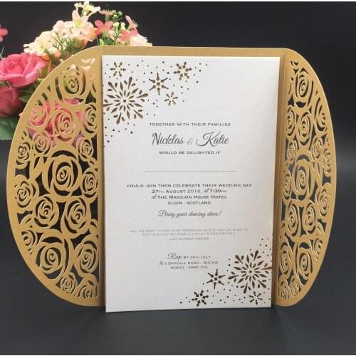 Hot Sell Wedding Invitation Card Hollow Flower Wedding Invitation Card