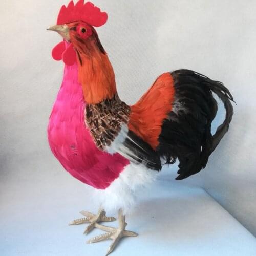 Simulation chicken large 38x16x42cm toy model polyethylene&feathers cock model home decoration props ,model gift d1053