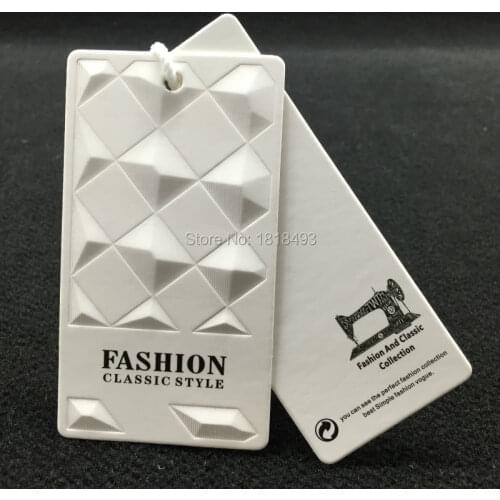 Customized top quality clothing embossed tags/garment shape cutting paper tag printing/clothing label/main label 1000 pcs a lot