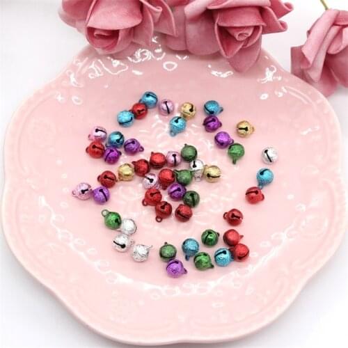KSCRAFT 50pcs Mixed Colors 8mm Jingle Bells for Christmas DIY Card Making Scrapbooking Craft Decoration Supplies
