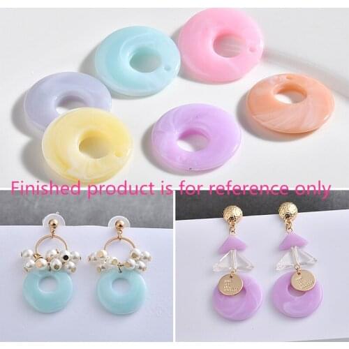 Min order 50pcs/lot color retro style round shape resin material fashion beads chams diy jewelry earing pendant accessory