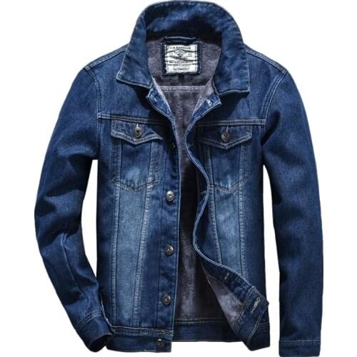 YG6300-A1408 autumn winter 2020 new mens Korean version fashion thickened keep warm denim jacket cheap wholesale