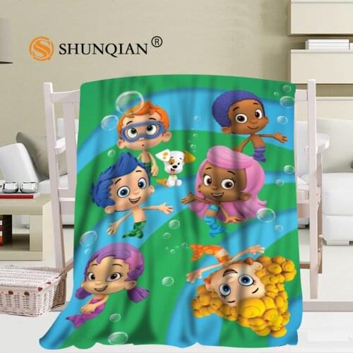New Arrive Custom bubble guppies Blankets Travel Sofa Falafel Blankets Soft Fluffy Warm 56x80inch 50X60inch 40X50inch Best gift