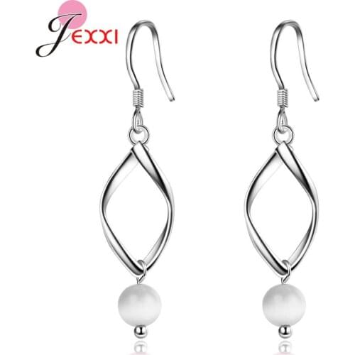 New Statement Long Tassel Twist 925 Sterling Silver Drop Earring For Women Engagement Temperament Ear Jewelry